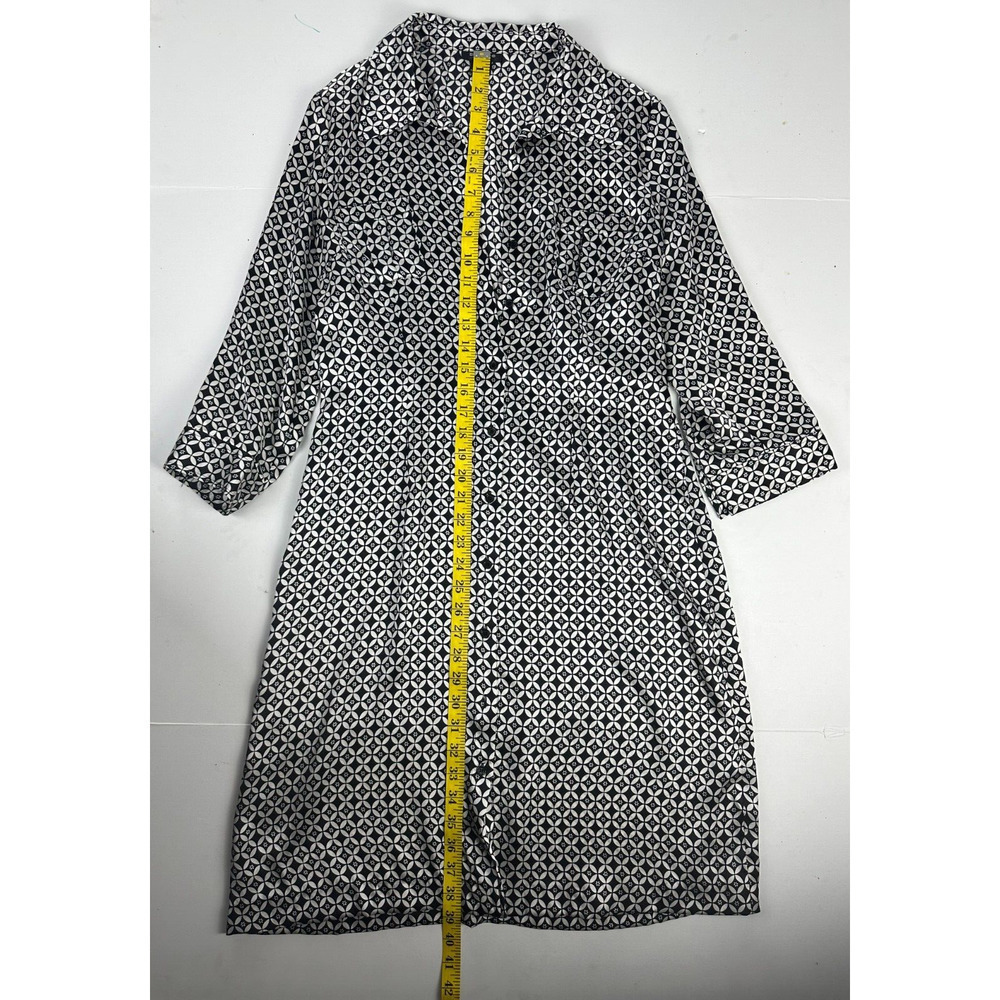 Spence Geometric Printed Silk Shirt Dress Button Down Size 8 New Without Tags - Picture 5 of 9